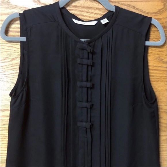 SOLD!! LC LAUREN CONRAD | BLACK SLEEVELESS TUXEDO BLOUSE SZ M - Picture 10 of 10